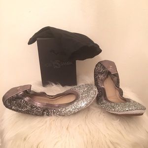 Yosi Samra glitter foldable ballet flats